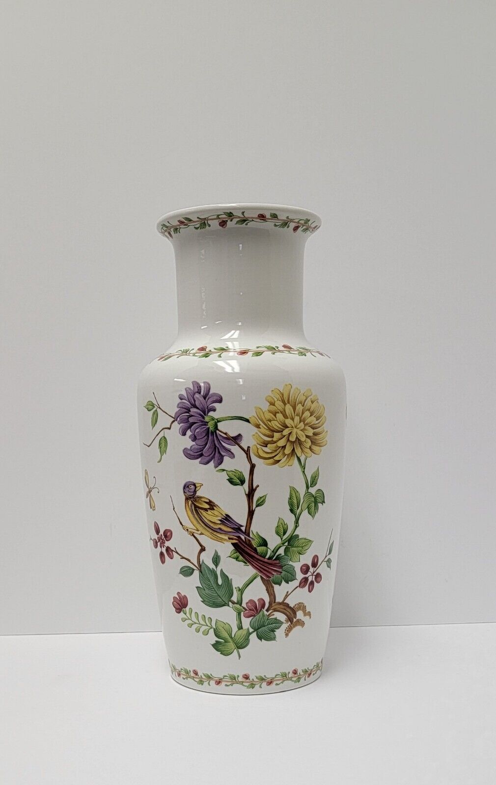 **RARE** Schumann Arzberg Bavaria Germany Vase Large 15 1/4” Floral & Birds # 39