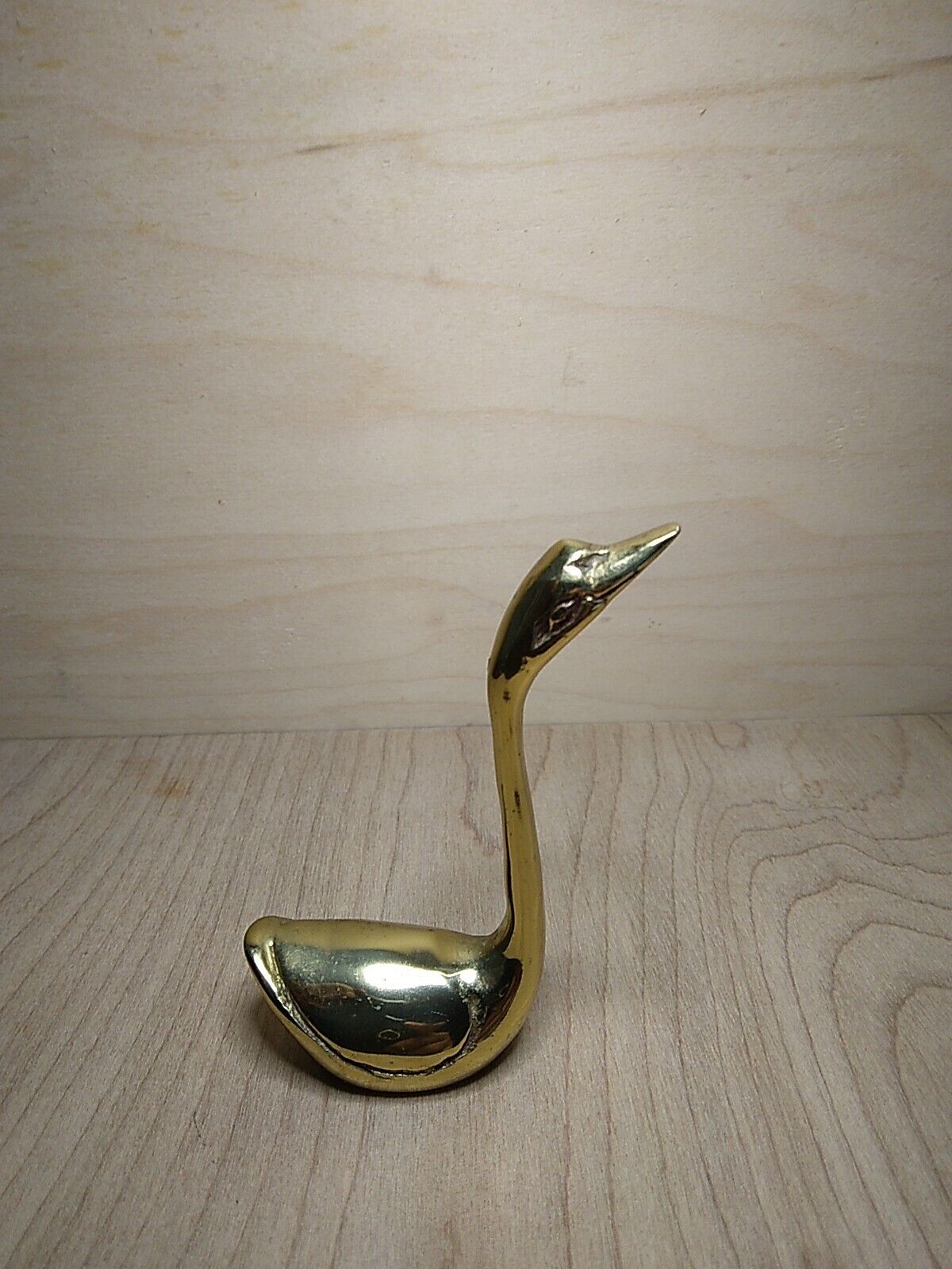 Vintage Brass Swan, No Cap Style Brown Pedestal Base