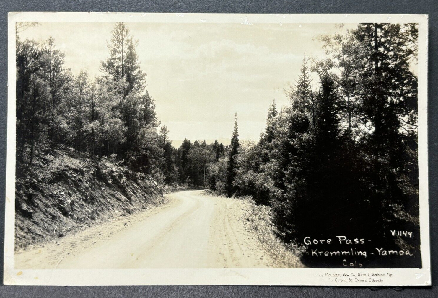 RPPC Postcard Gore Pass Kremmling - Yampa Colorado