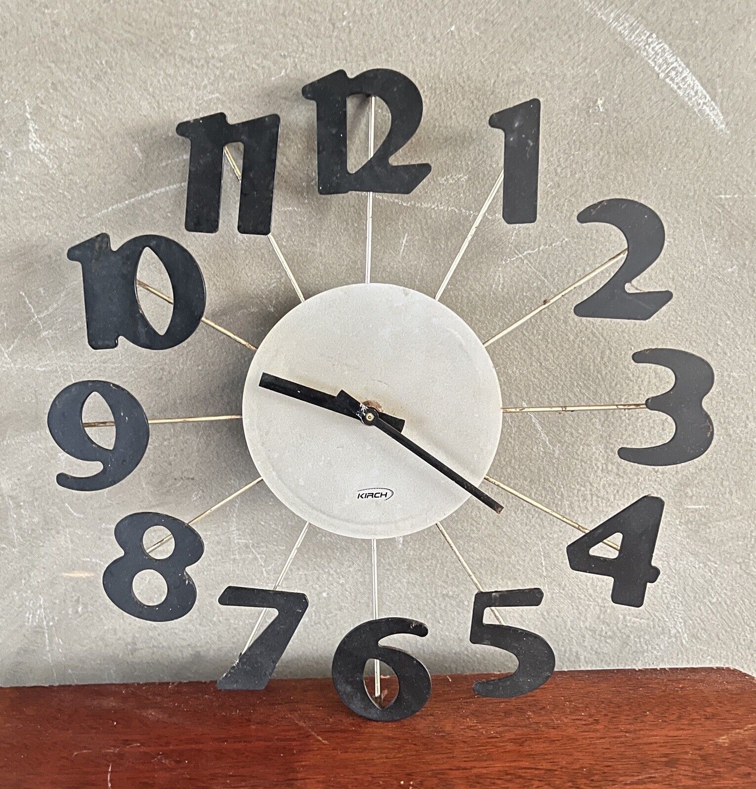Kirch Floating Numbers Metal Wall Clock MCM Retro Mod 13” VTG