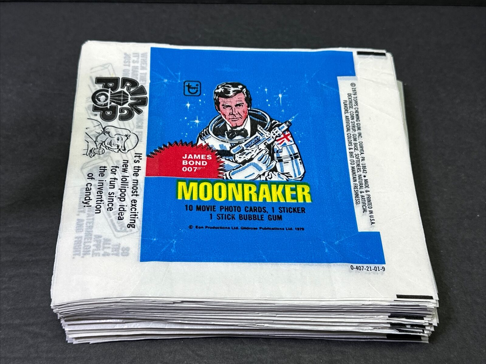 1979 Topps Moonraker James Bond Trading Cards Wax Wrapper Lot Of 219 Roger Moore