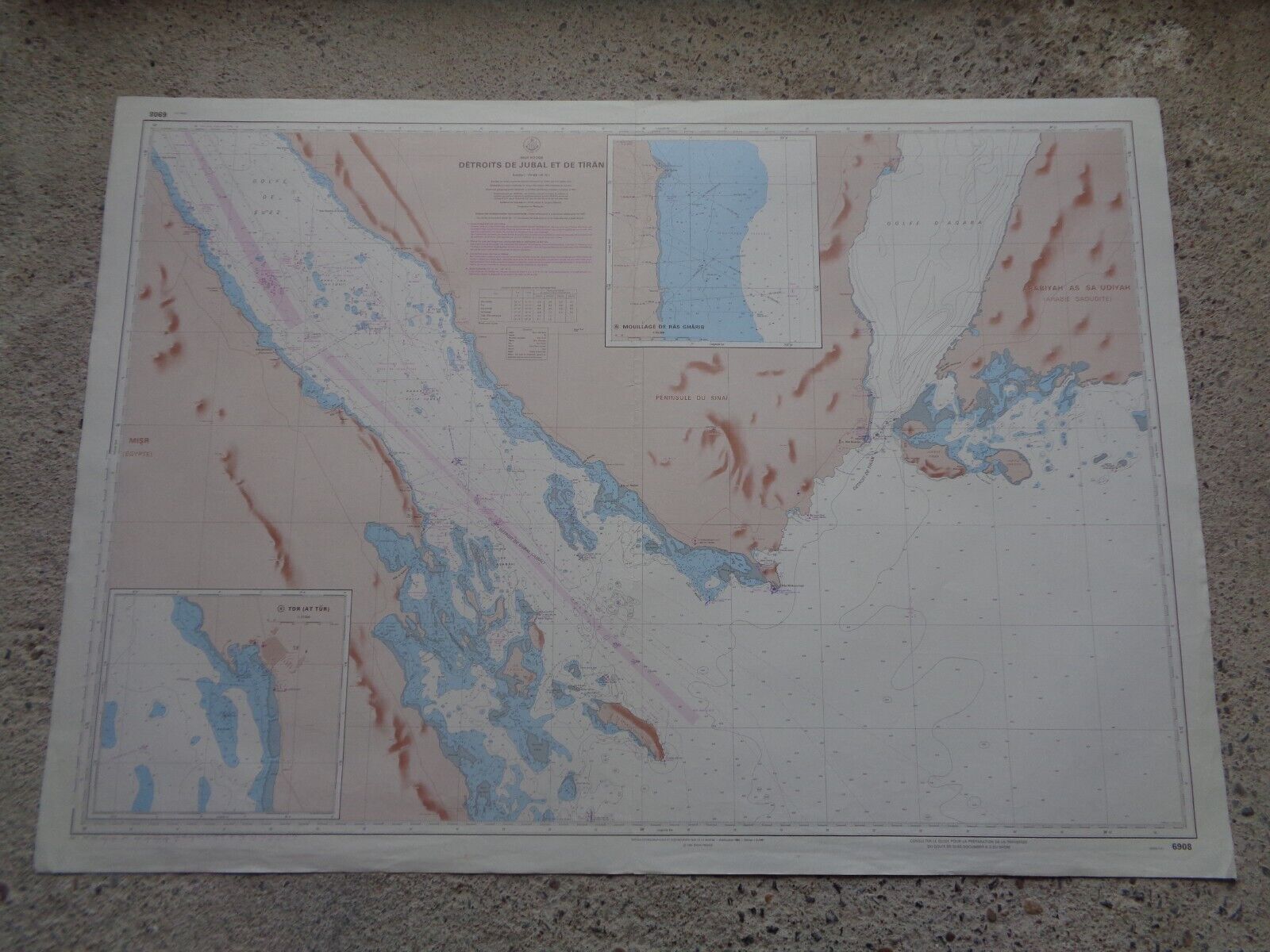 MARINE MAP / Straits of Jubal and Tiran 1993 Saudi Arabia