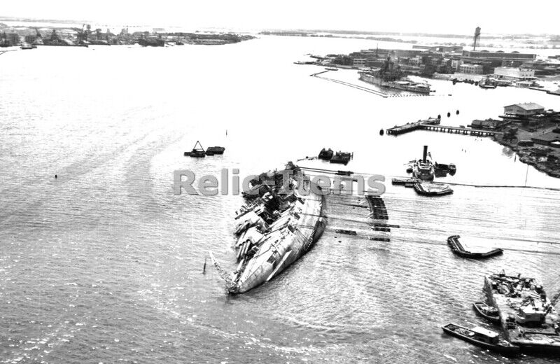WW2 Picture Photo The Salvage USS Oklahoma capsized The Pearl Harbor Attack 1696