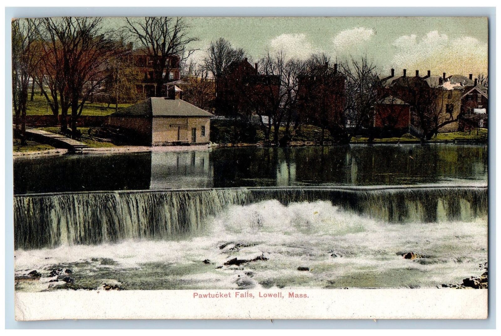 c1905\'s Pawtucket Falls Merrimack River Lowell Massachusetts MA Antique Postcard