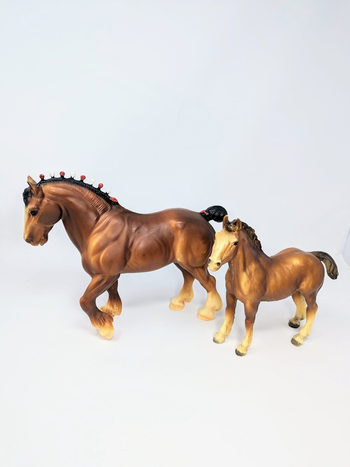 Breyer Horse Lot of 2 Clydesdale Stallion  Red & White Bobs #80 and Foal