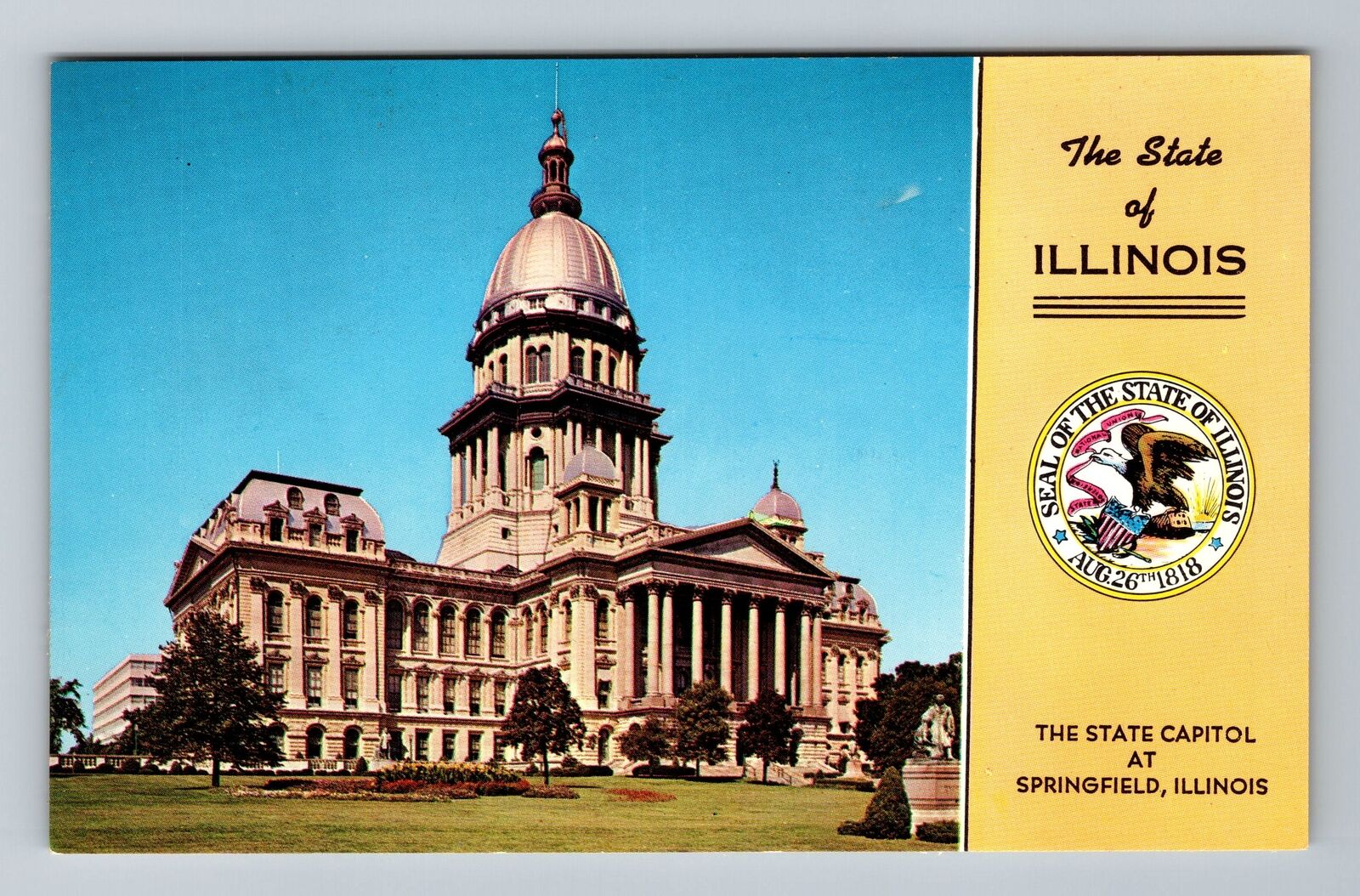 Springfield IL-Illinois, The Illinois State Capitol, Vintage Postcard
