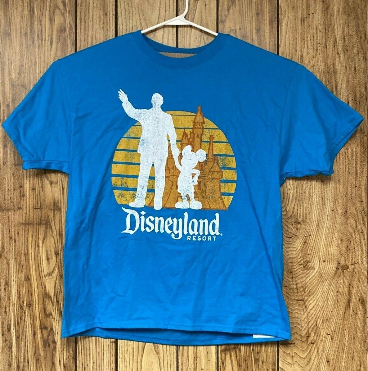 Walt Disney World Parks Walt and Mickey Mouse Blue T-Shirt Mens XL Hanes NWOT