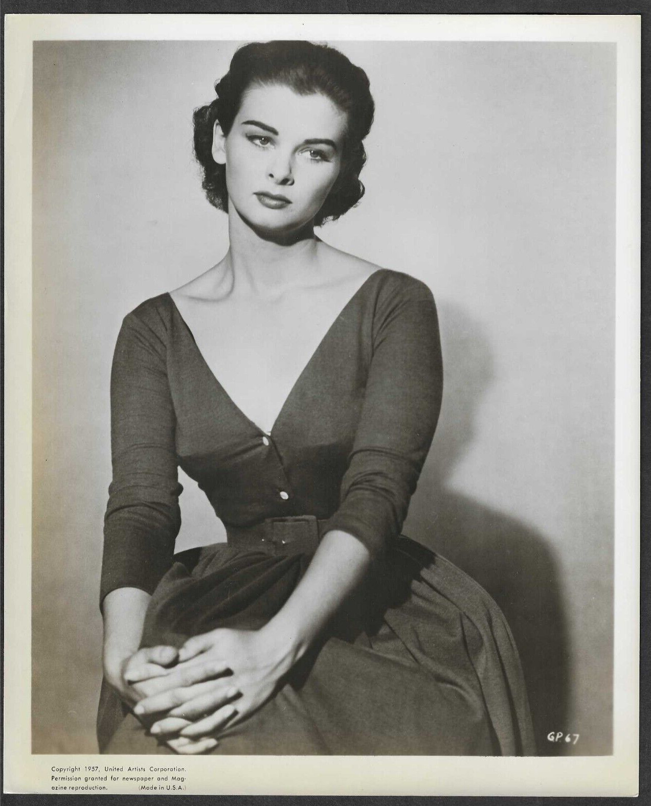 Audrey Dalton HOLLYWOOD ACTRESS ELEGANT BLACK DRESS VINTAGE 1957 ORIGINAL PHOTO