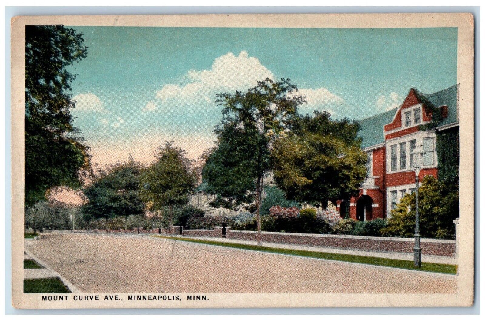 Minneapolis Minnesota Postcard Mount Curve Ave. Exterior c1920 Vintage Antique