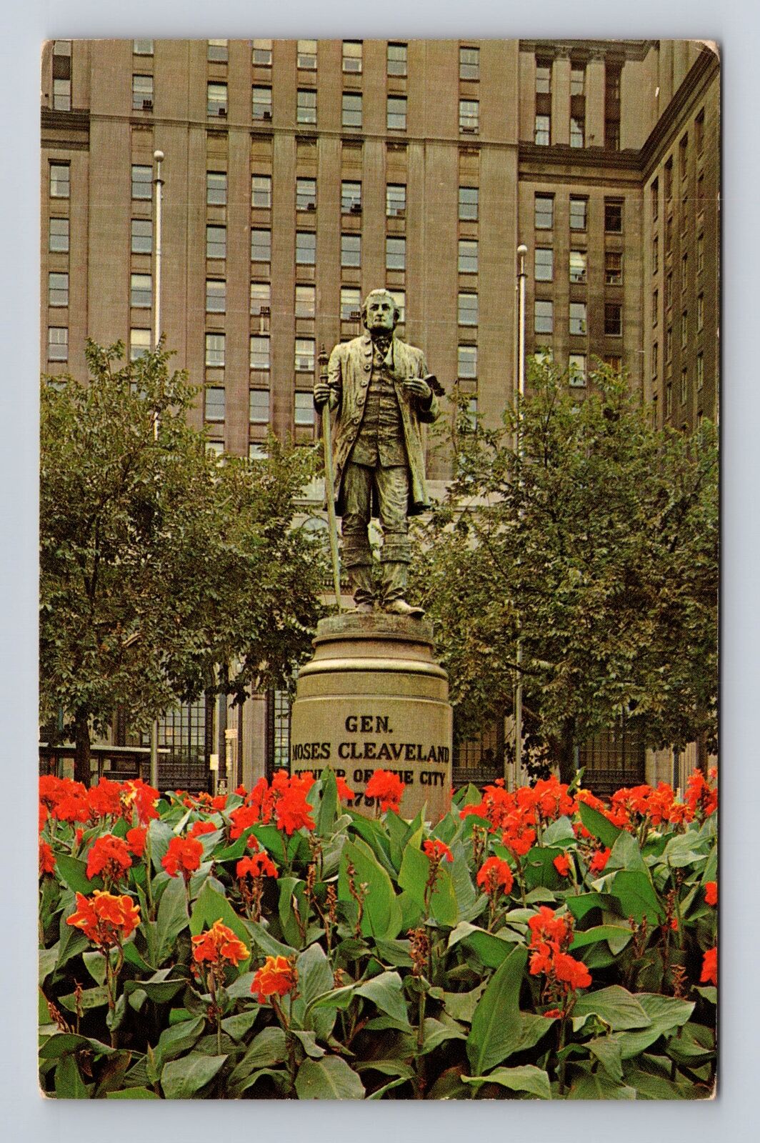 Cleveland OH-Ohio, Statue Of General Moses Cleveland, Antique, Vintage Postcard