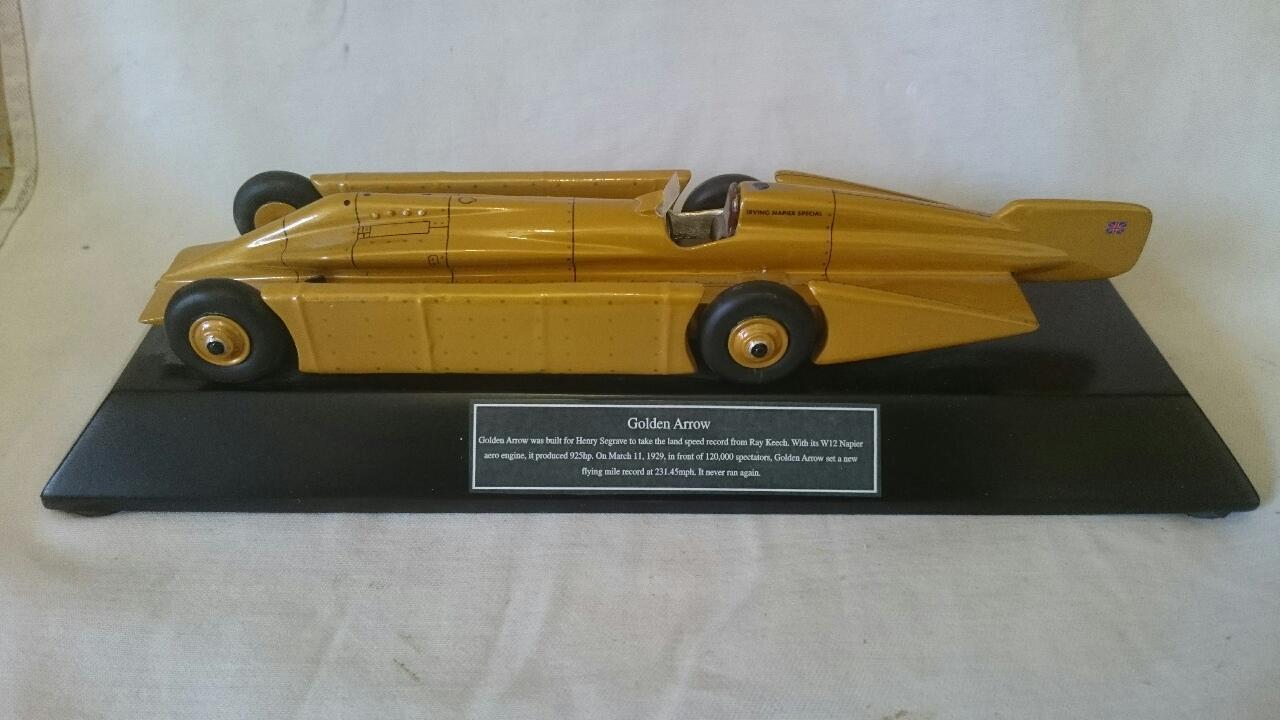 Bravo Delta Models Golden Arrow land speed Record Car BD175A  Hand Carved Wood