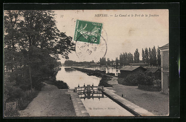 CPA Nevers, Le Canal et le Port de la Junction 1908 