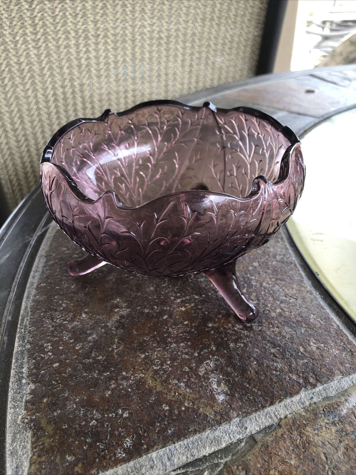 Mosser Glass 3-Footed Candy/Nut Bowl
