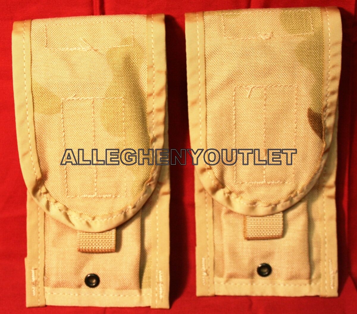 2 NEW US Military Double Mag Pouch Desert Camo, Molle Ammo Pouch