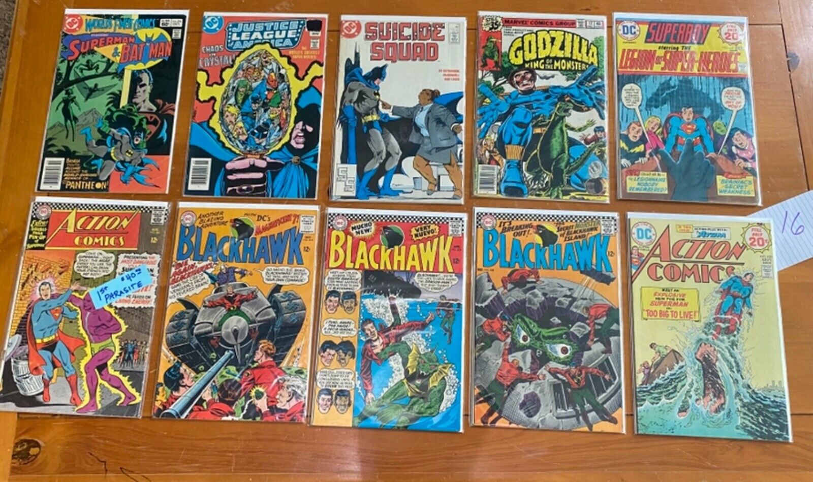 Lot of 10 DC COMICS with the rare FIRST PARASITE (Action 340) SILVER/ BRONZE AGE