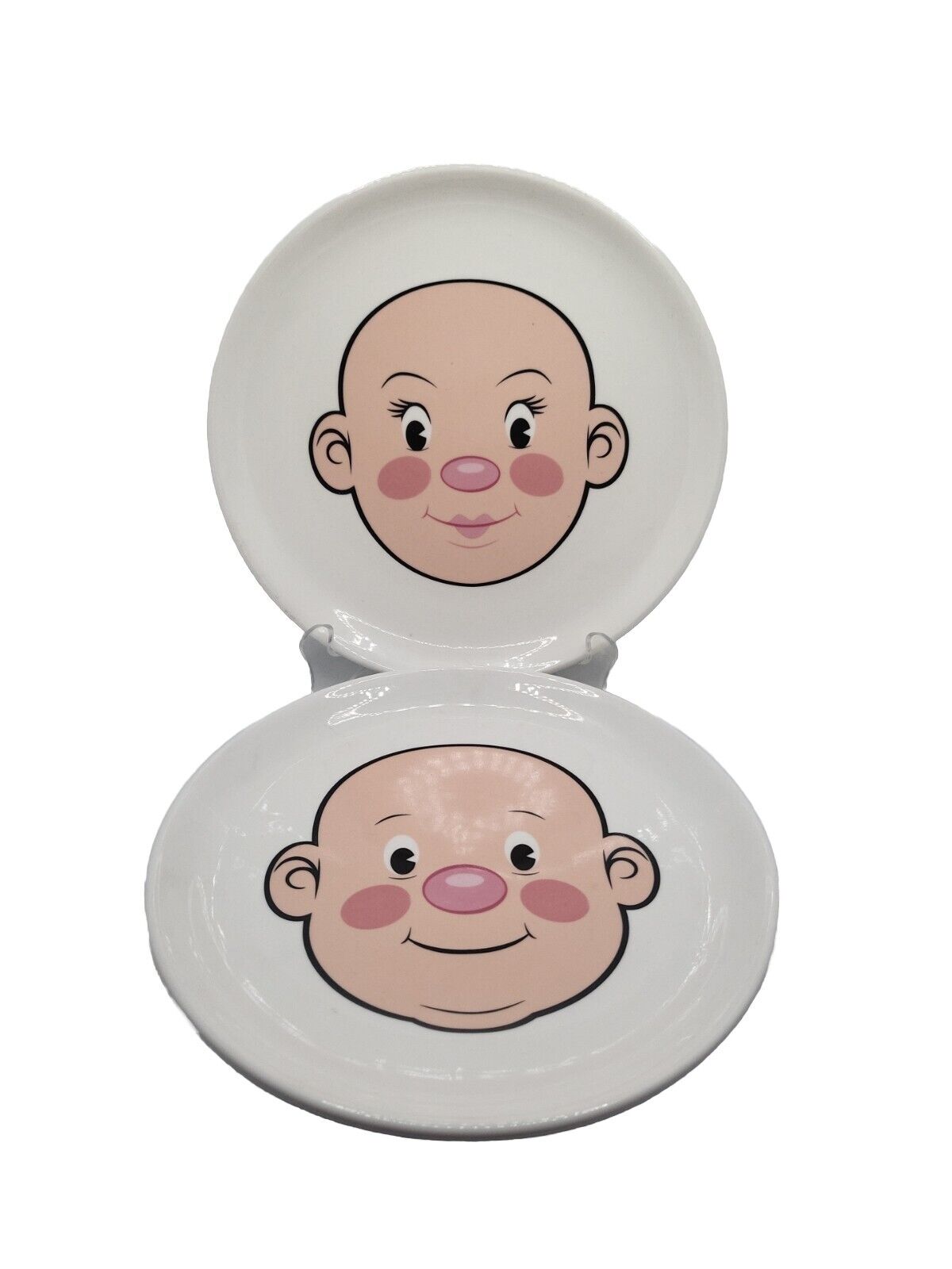 Fred Plays with His Food Plate Funny Face Design 8 1/2 Dinner Plates Set 2