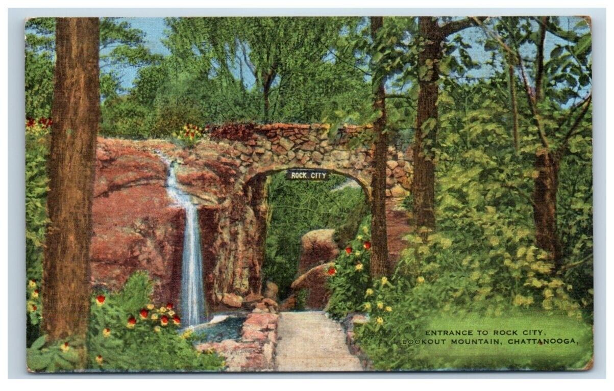Lookout Mountain GREETINGS Chattanooga Tennessee Vintage Postcard Unposted linen