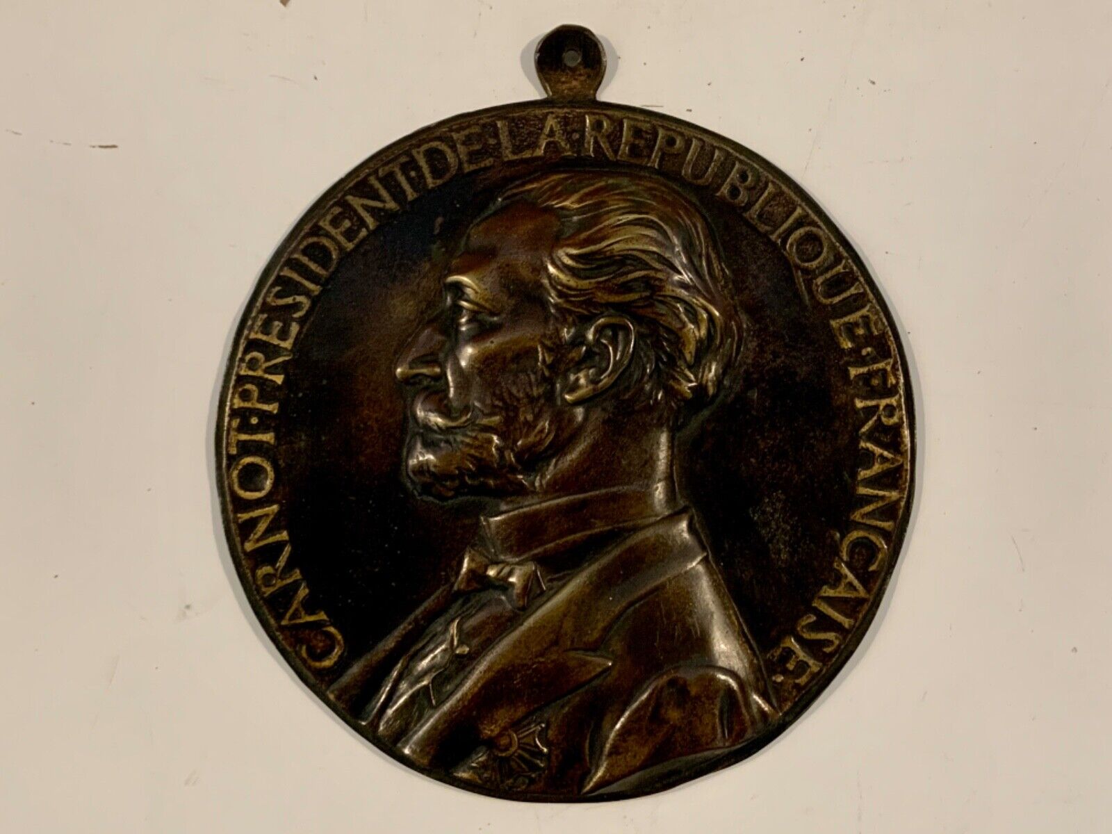 Vintage Cardi Sarnot President of the French Republic Bronze Hanging Medallion