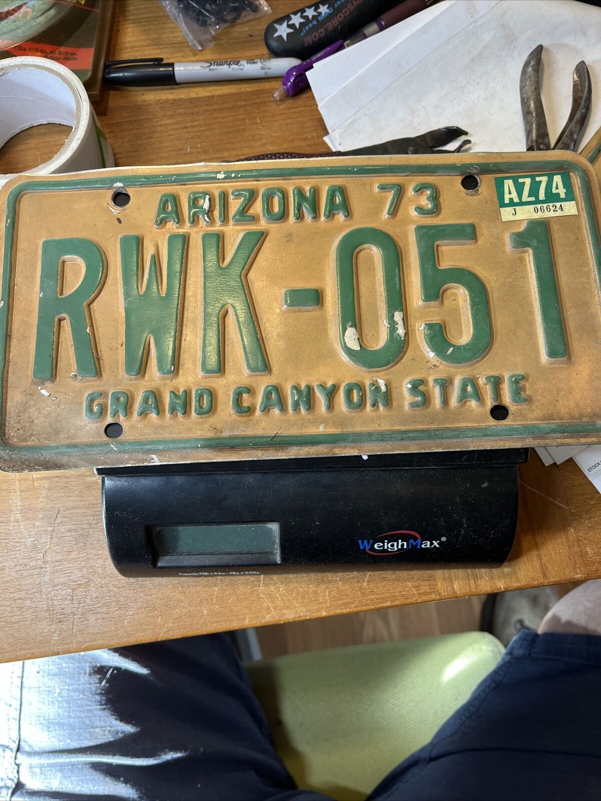 Vintage Arizona License Plate 1974 - RWK-051
