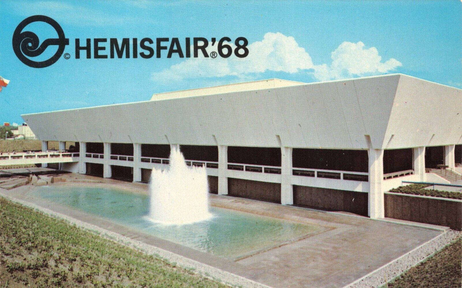 Postcard TX San Antonio 1968 Texas World\'s Fair HemisFair Fountain Culture c1967