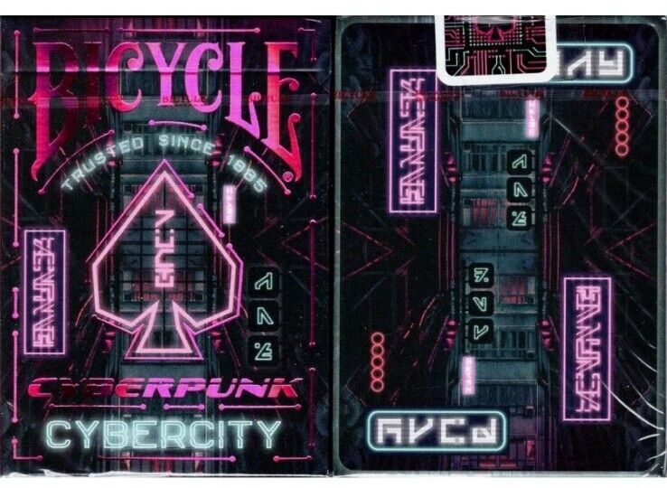 Cyberpunk Cyber City Bicycle Playing Cards Poker Size Deck USPCC Custom Limited
