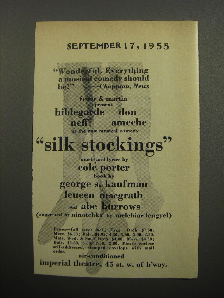1955 Silk Stockings Play Ad - Wonderful. Everything a musical comedy should be