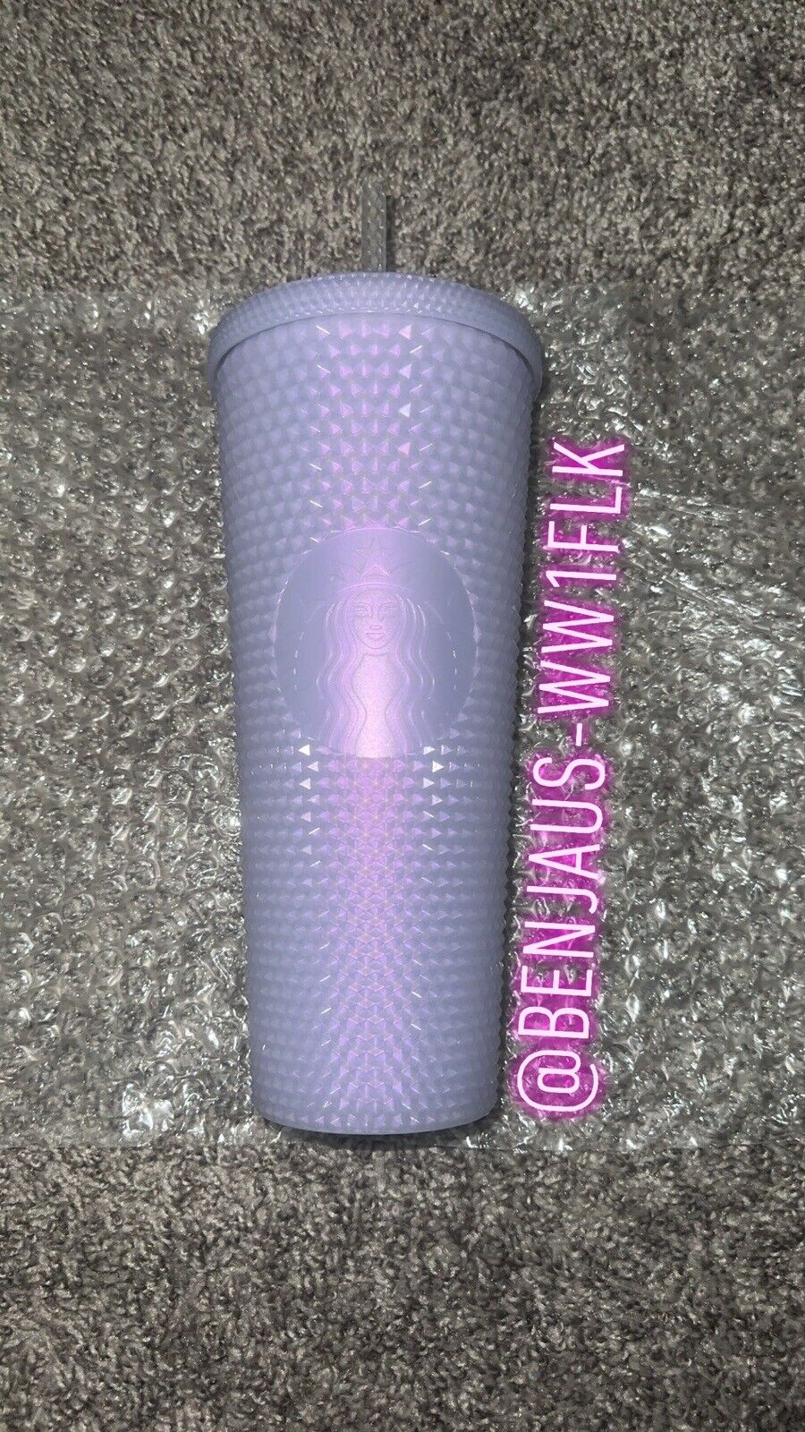 New Starbucks Cold Cup Tumbler Winter Holiday Icy Lilac Studded 24oz Venti 2021