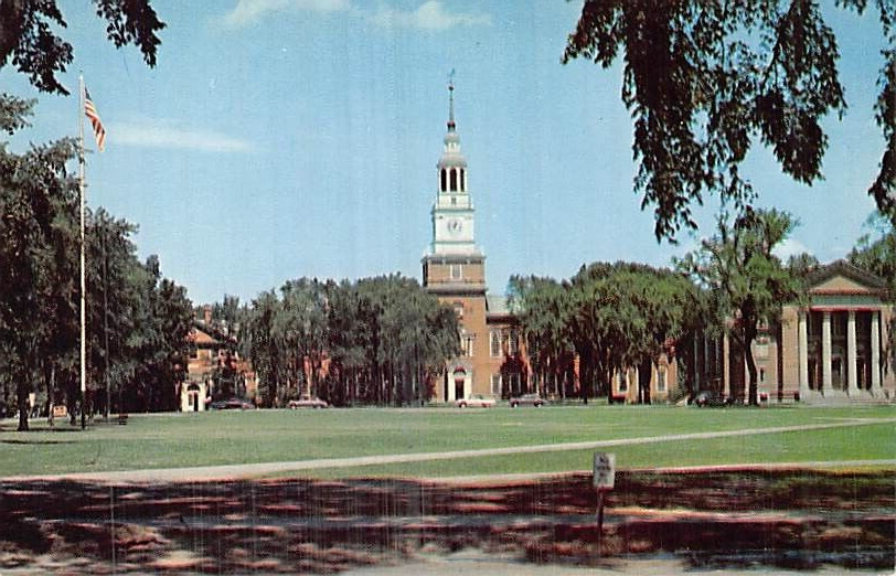 Postcard NH: Baker Memorial Library, Dartmouth College, Hanover, New Hampshire