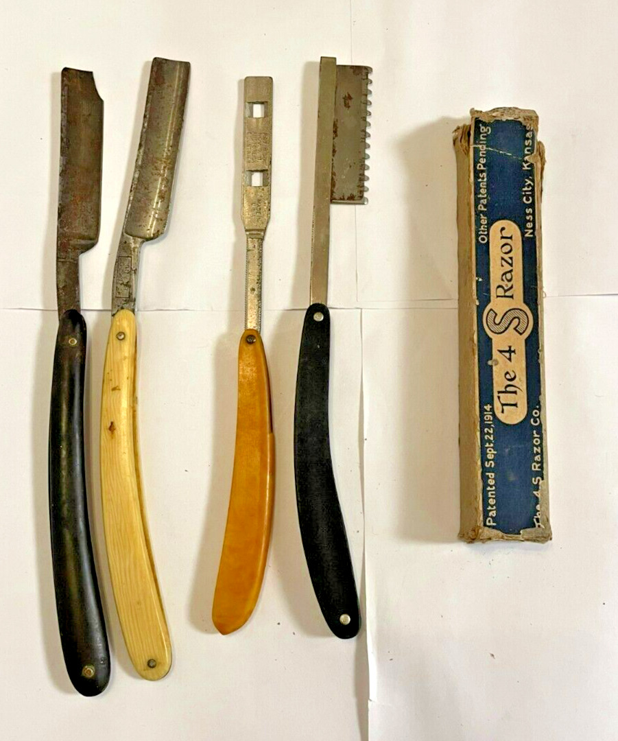 Vintage Lot Of 4 Razors 4 S & Others Fair To Poor Condition Please Read Listing