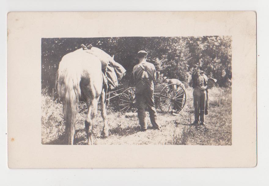 RPPC,Horse and Wagon,Wagon with Person Standing Behind Wagon,Azo Paper,c.1909-15