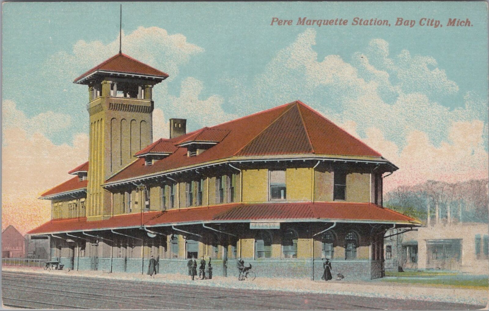 Pere Marquette Station, Bay City Michigan Postcard