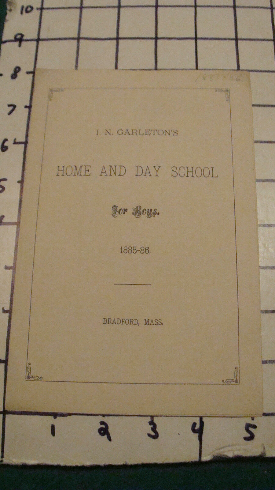 Vintage Original -1885/86 I.N. Carleton\'s HOME AND DAY SCHOOL for boys Bradford