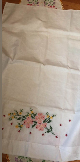 Vintage Embroidery  Flower Pillowcase