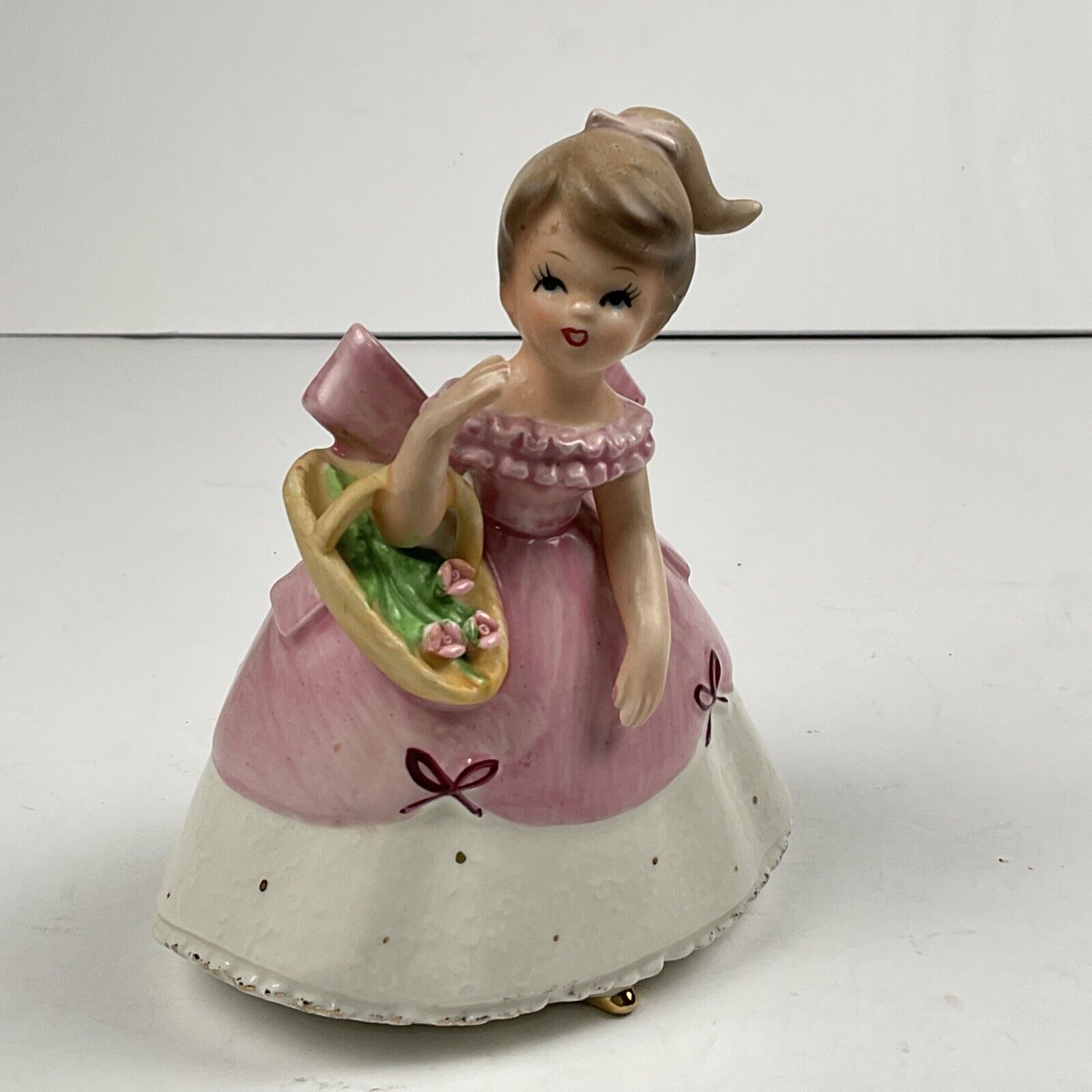 Vintage Napco Napcoware Pretty Girl in Pink Planter C6434