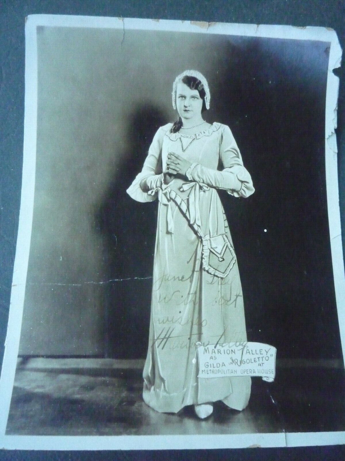 *RARE vintage Marion Talley hand signed photo Gilda/Rigoletto/Metropolitan Opera