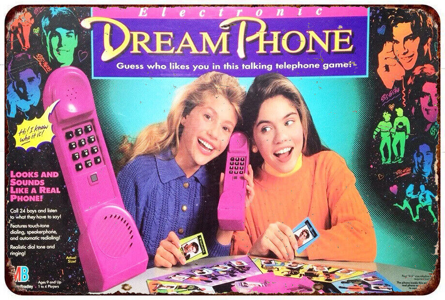 1991 Dream Phone board game Vintage LOOK reproduction METAL SIGN