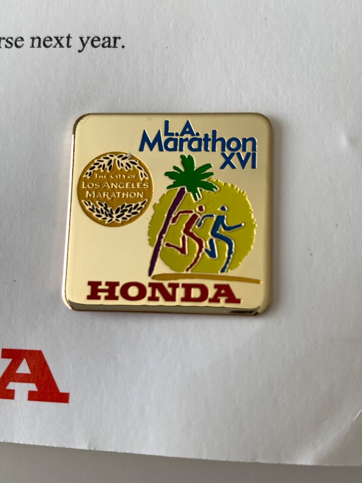 L.A. Marathon 2001 Official Collectible Pin