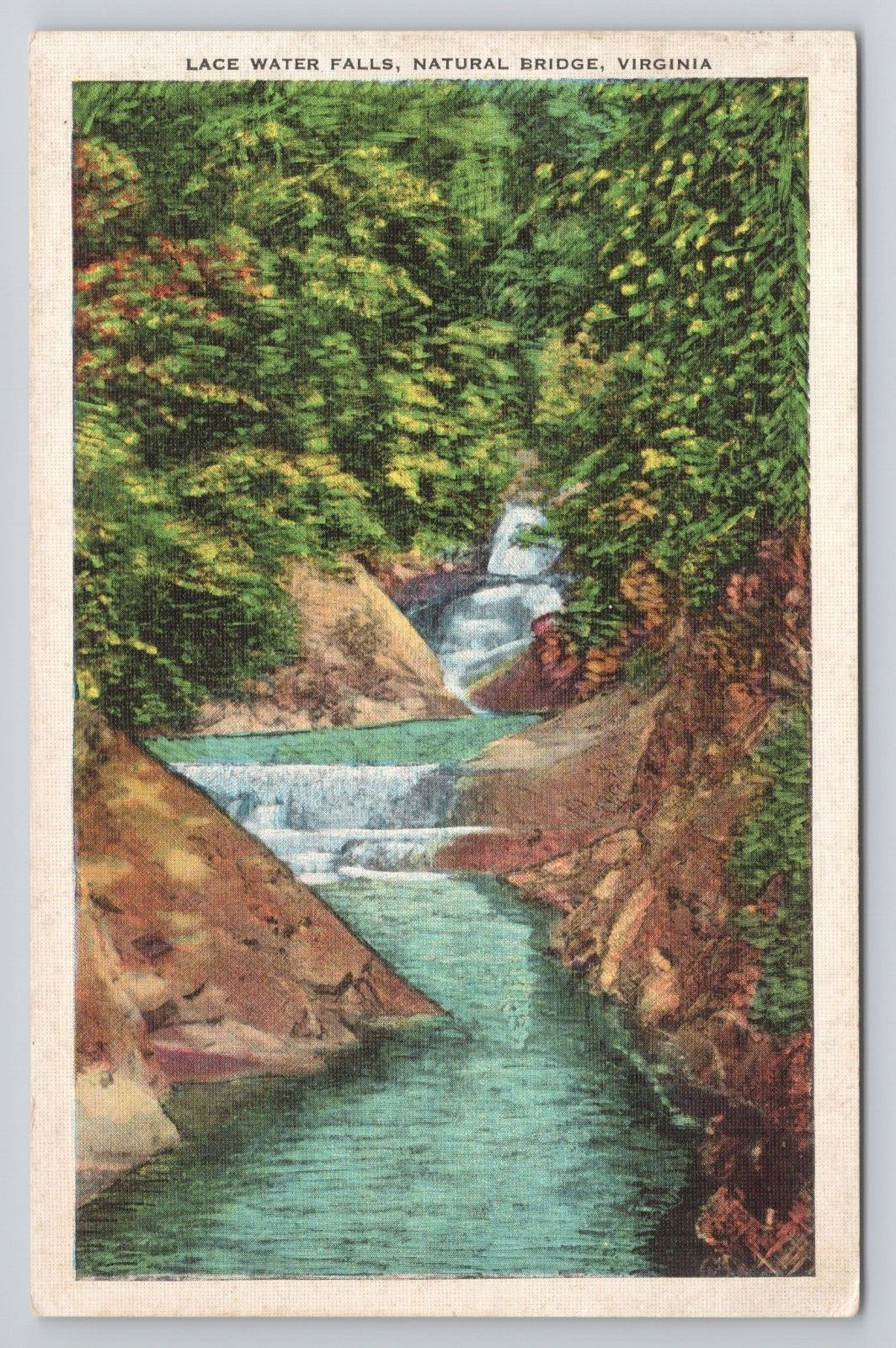 Lace Water Falls Natural Bridge Virginia Postcard