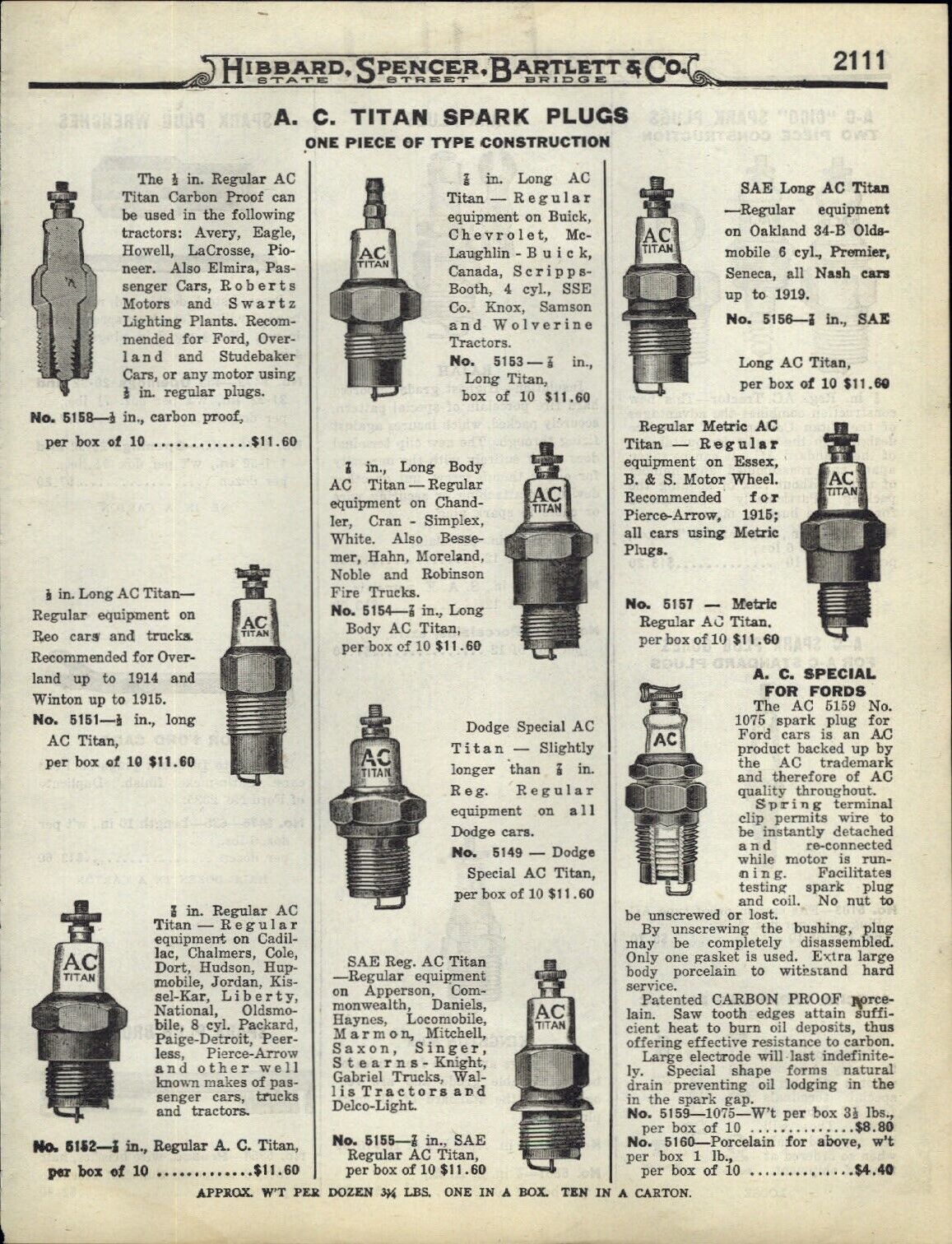 1922 PAPER AD A C Titan Spark Plugs Special For Ford Wrench Cico Rajah 