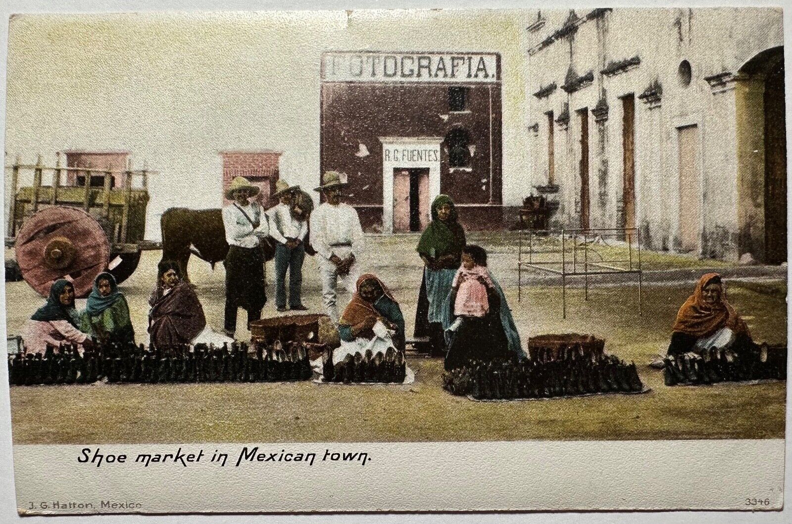 Shoe Market in Mexican Town Postcard