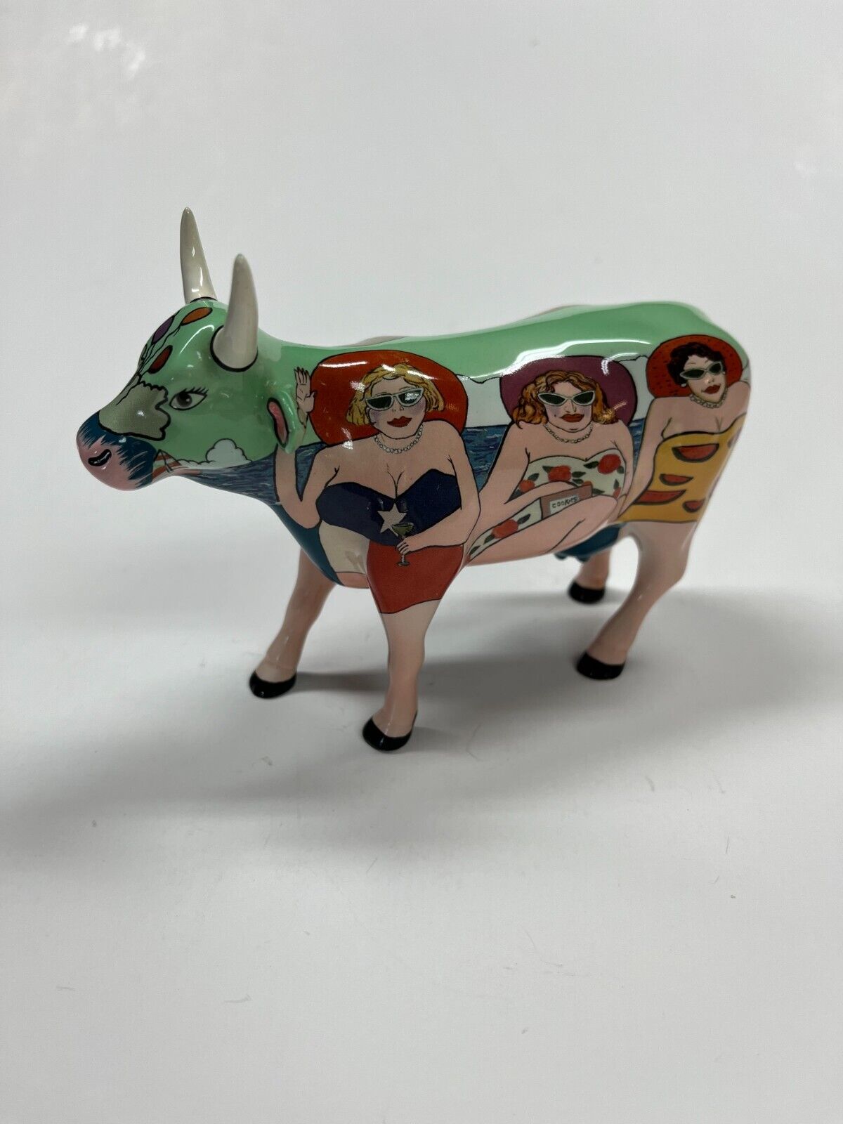 2001 Fun Seeker Cow Parade Figurine Westland Giftware Ceramic Beach Babes Summer