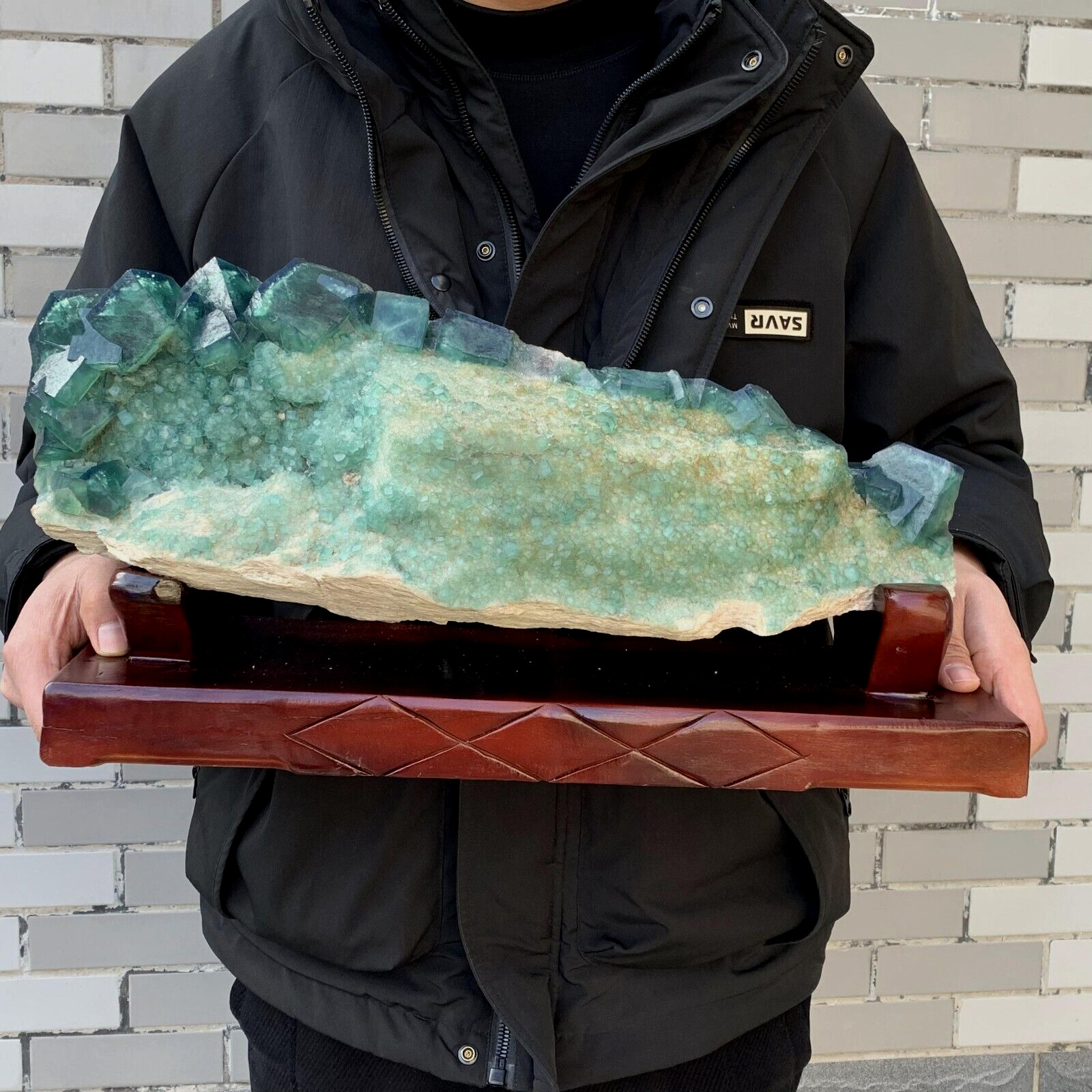 24lb Huge Natural Green Fluorite Cluster Mineral Specimen Crystal Healing