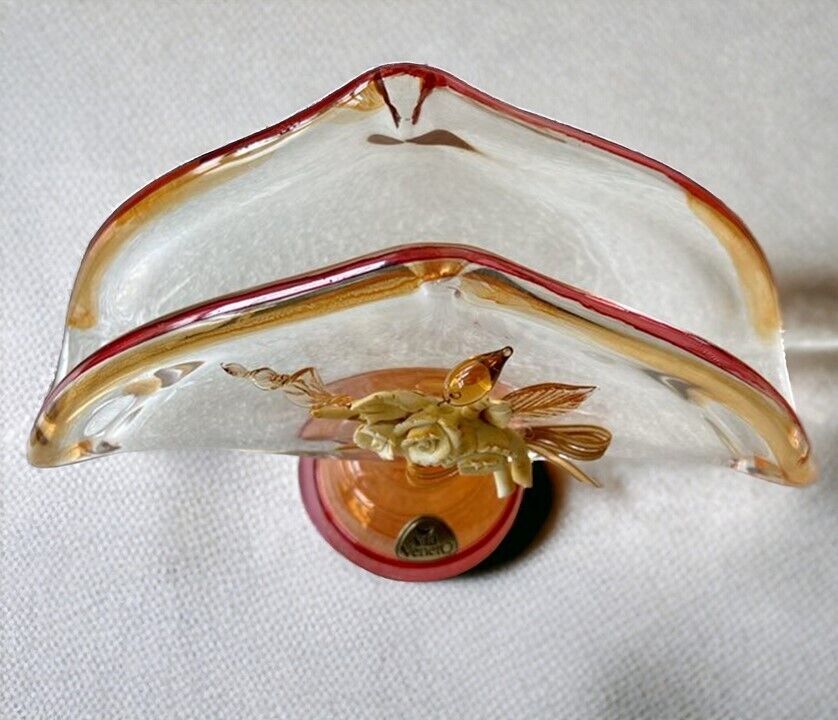 Vintage Duralex Glass Napkin Holder “Via Veneto” w/ Ceramic Detail France, RARE