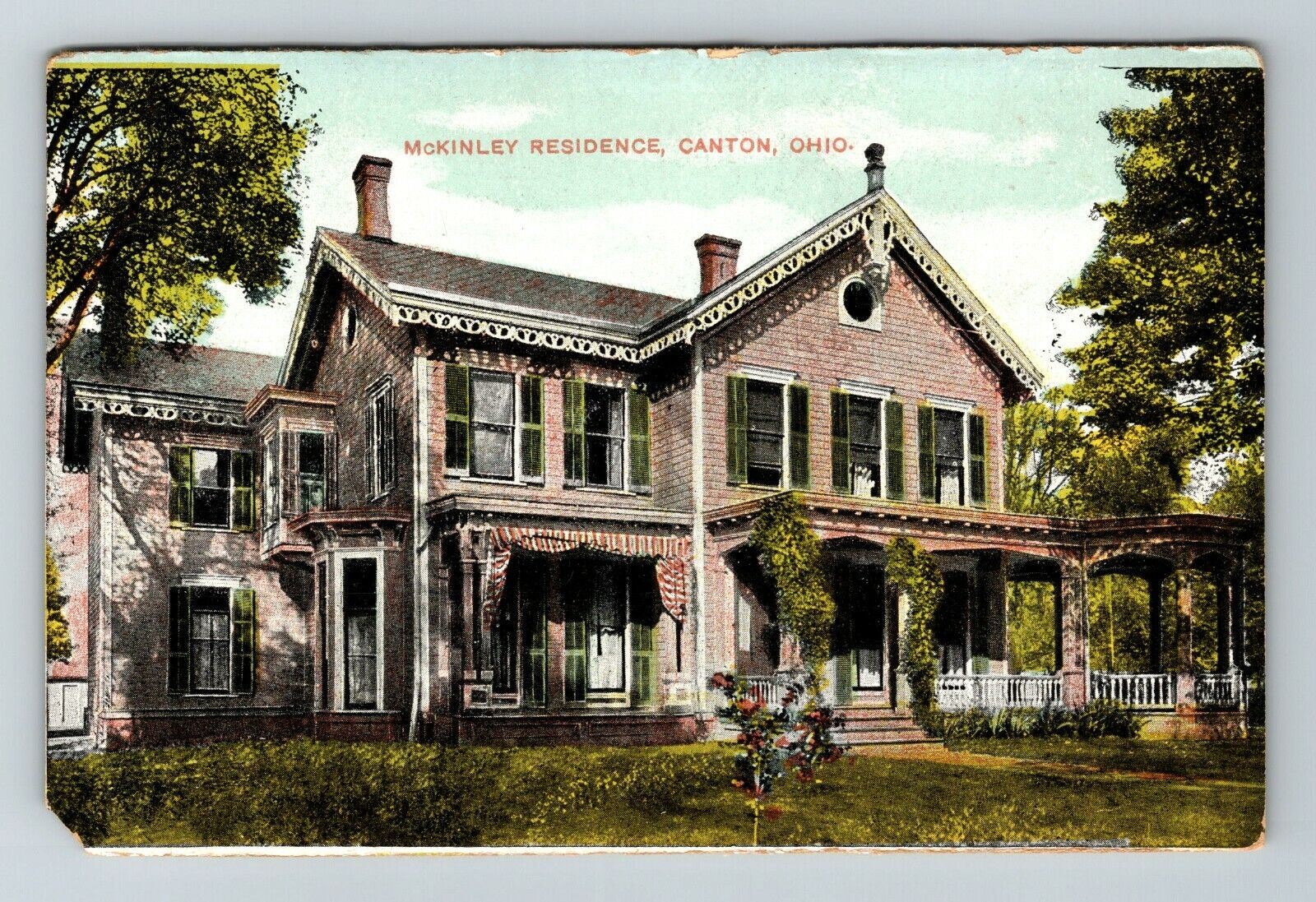 Canton OH-Ohio, McKinley Residence Vintage Souvenir Postcard
