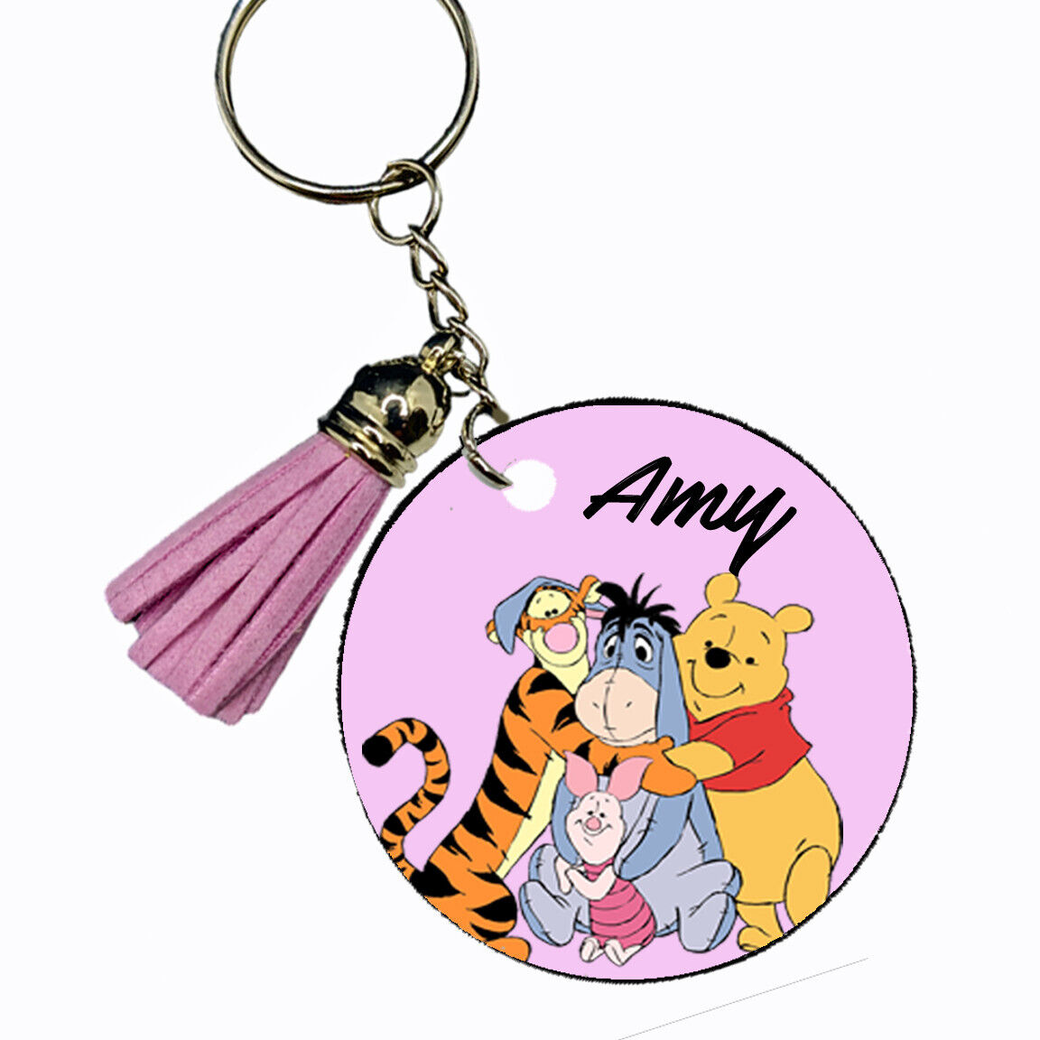 Winnie the Pooh & Friends Personalized Keyring Key Chain ANY Name Custom Gift