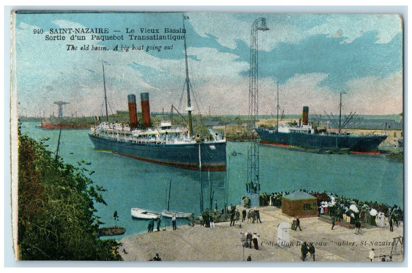 c1930\'s Le Vieux Gassin Exiting A Transatlantic Liner Saint-Nazaire Postcard