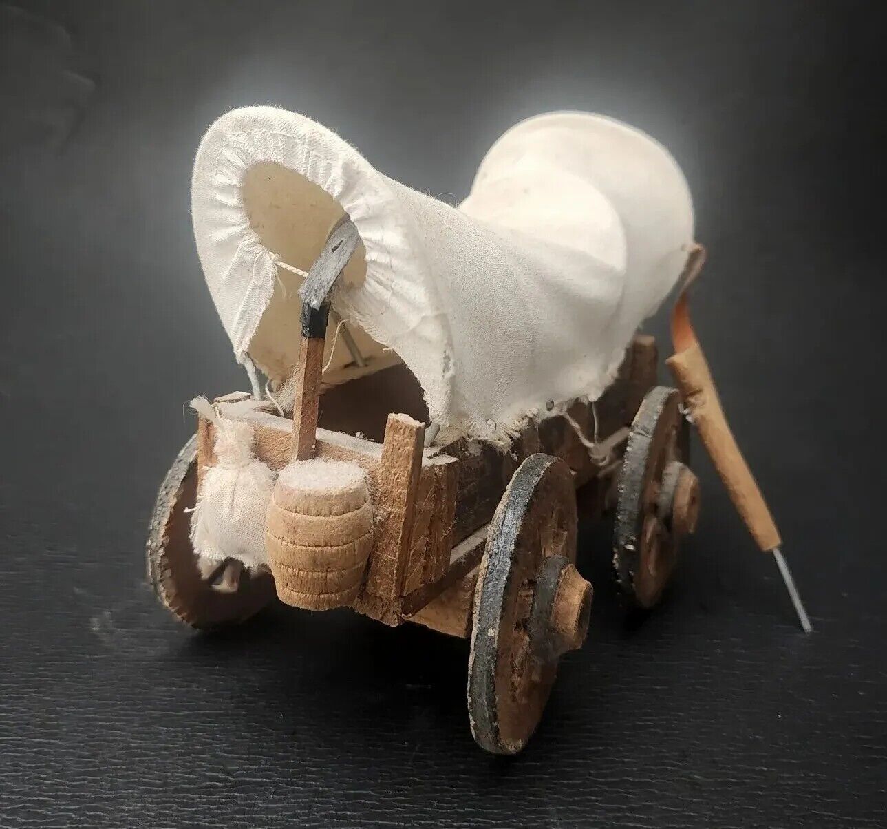 Vintage Conestoga Covered Pioneer Wagon Handmade Toy Western Mid-Century 