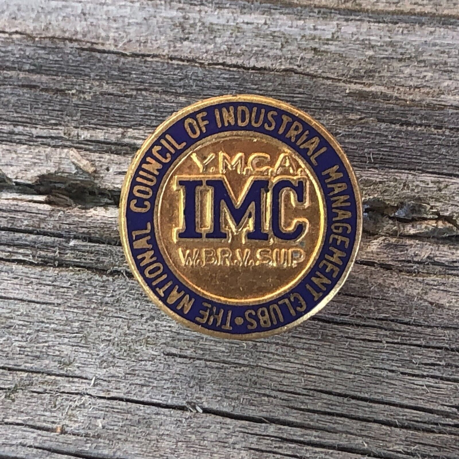 YMCA IMC Lapel Pin/Button Industrial Management Clubs Vintage Screw Back