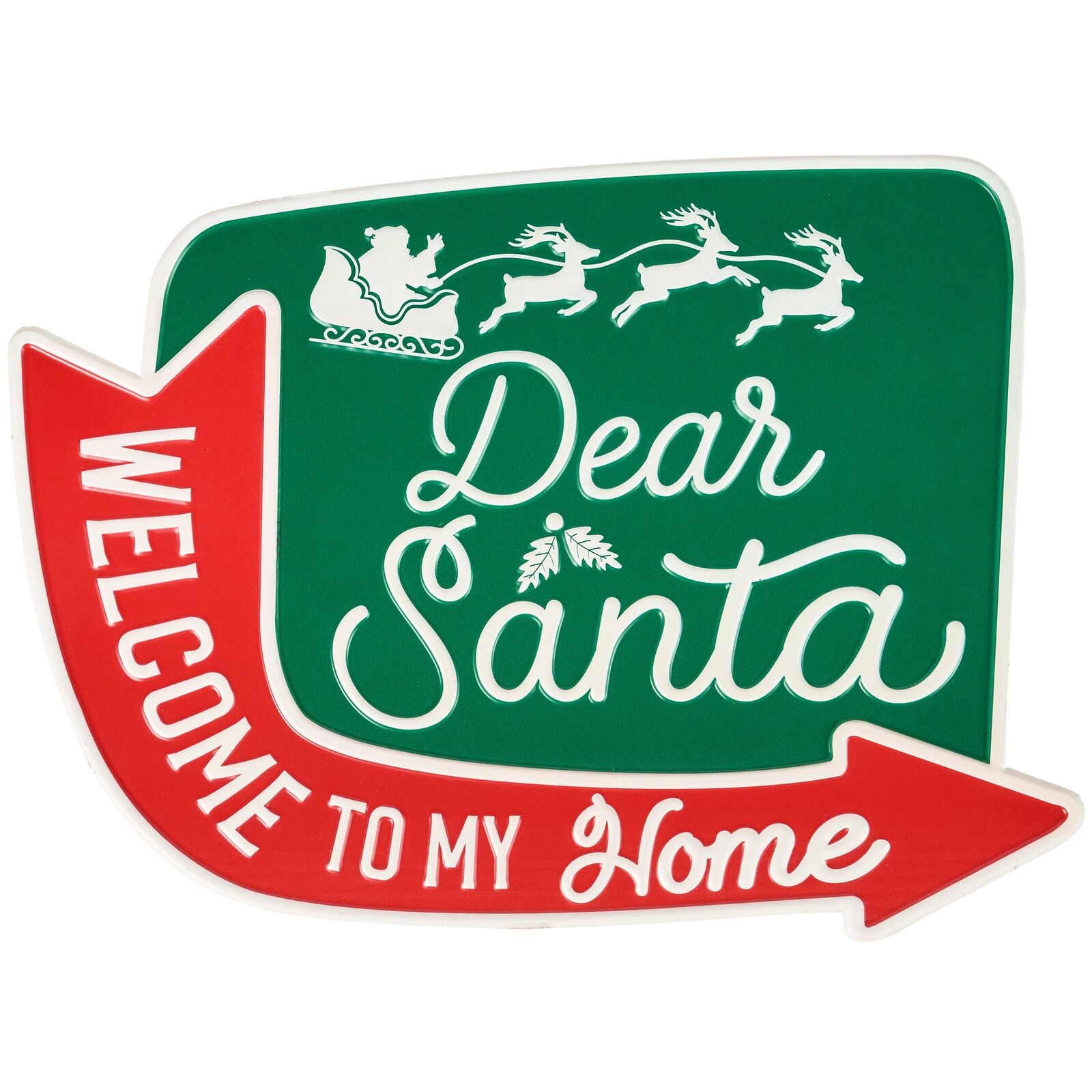 Dear Santa Welcome Metal Wall Sign