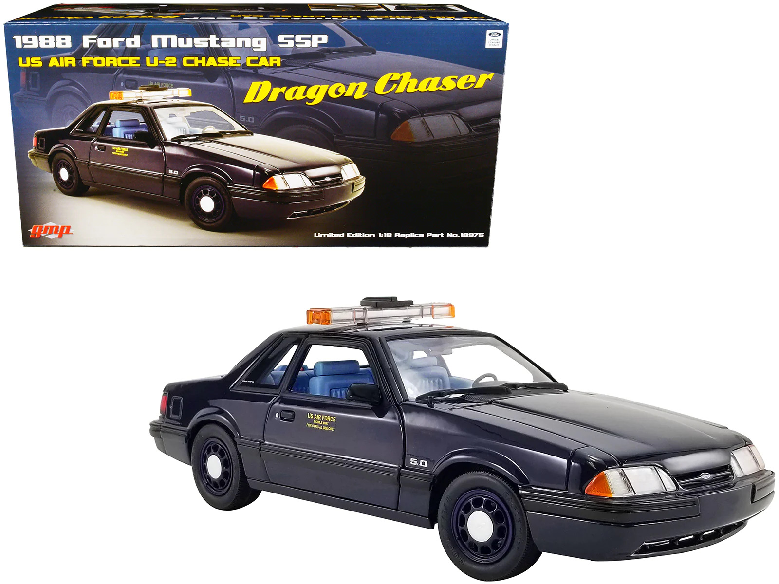 1988 Ford Mustang 50 SSP - Chase Car Dragon Chaser 852 1/18 Diecast Model